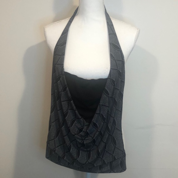 TOPIA Sz. S Black and white sequence top - Picture 1 of 11